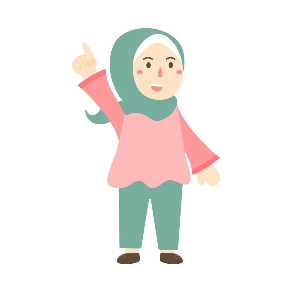 cartooon character avatar with hijab vector