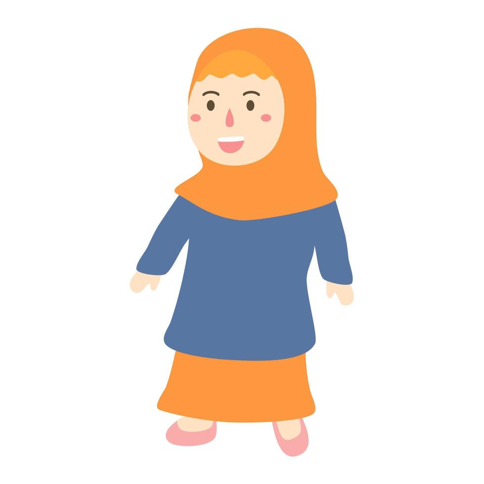 una ilustración de muslimah childern vector