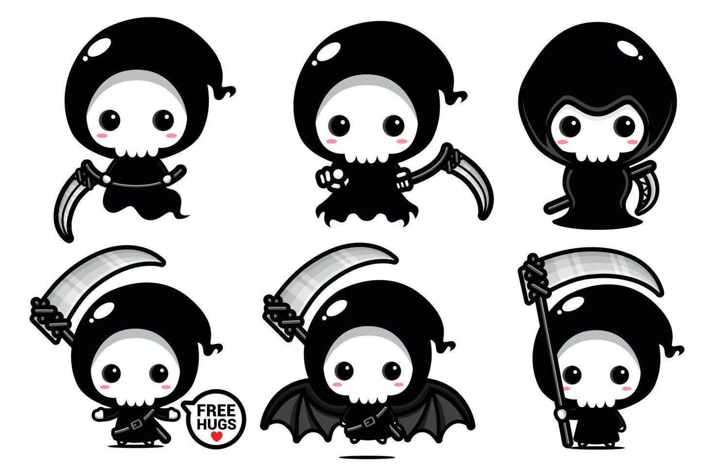 cute grim reaper vector design
