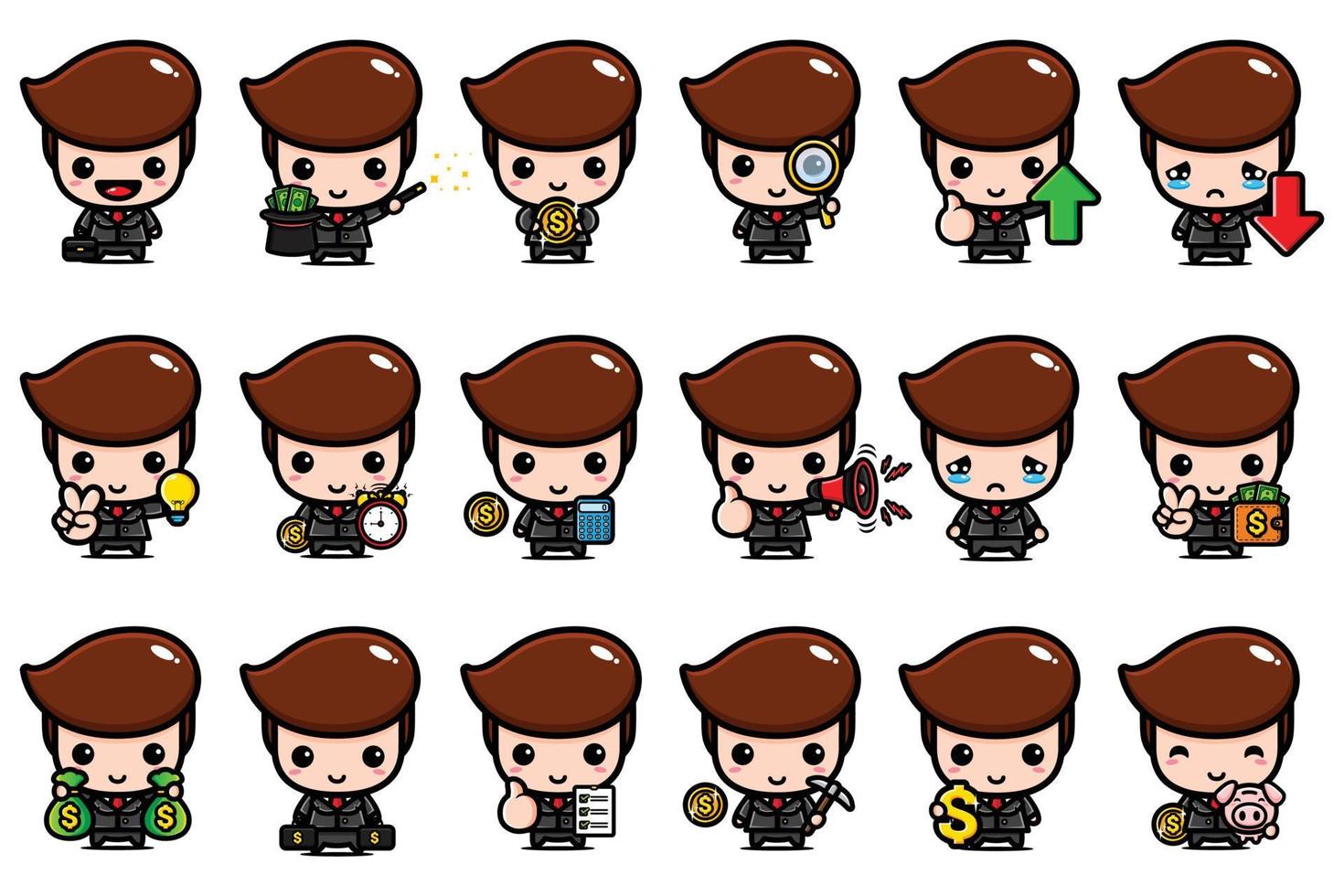 cute businessman character vector design