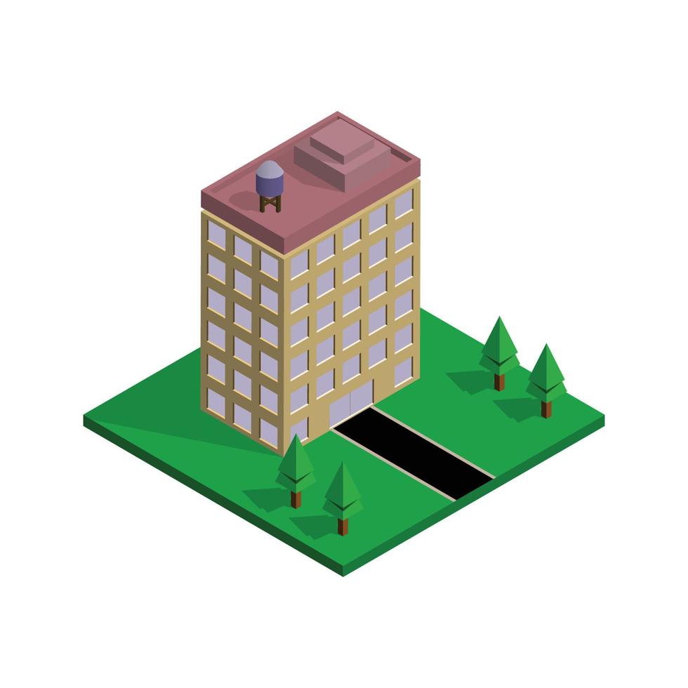 3D Isometric building vector