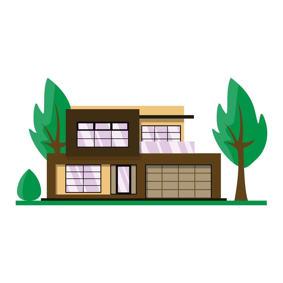 Casa plana moderna 2d vector