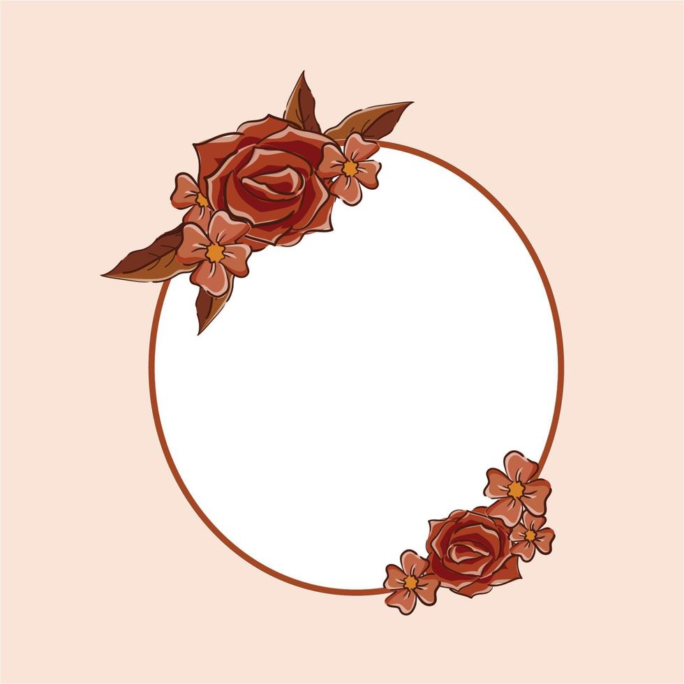 red rose border frame vector