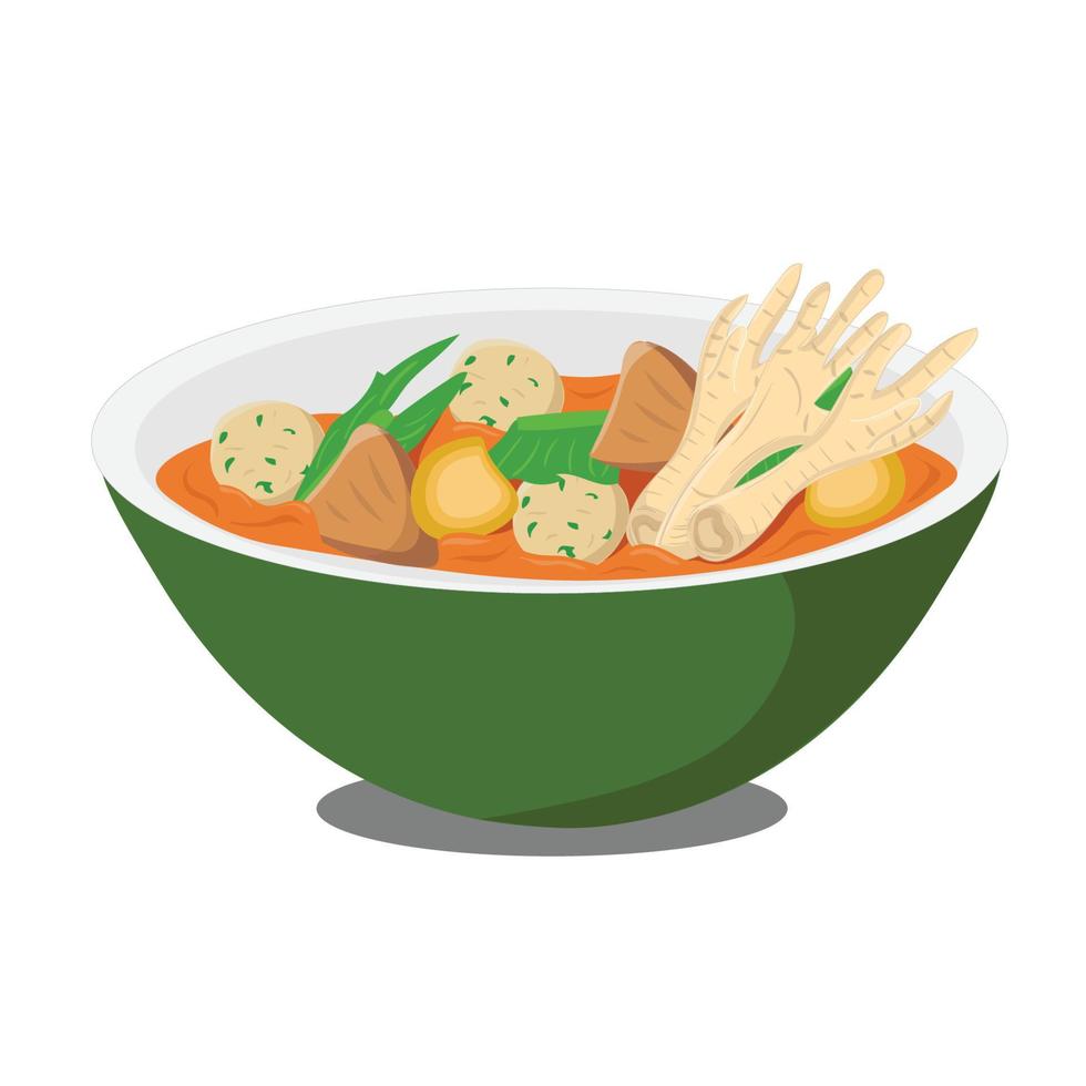 comida indonesia seblak vector