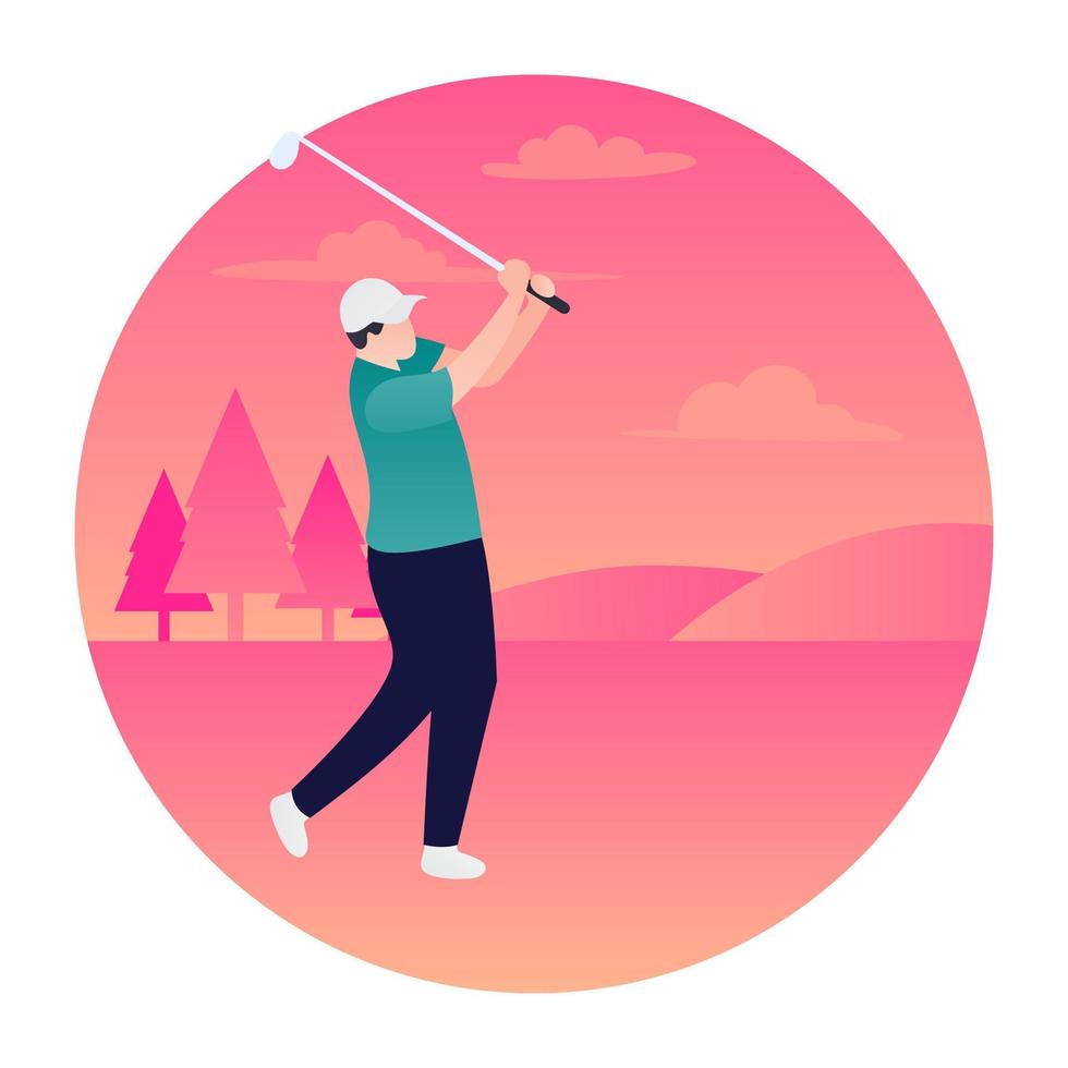 Trendy Golfing Concepts vector