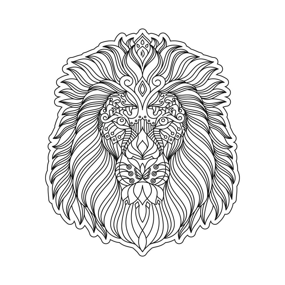 Lion Head Artwork Line Art vector best for coloring