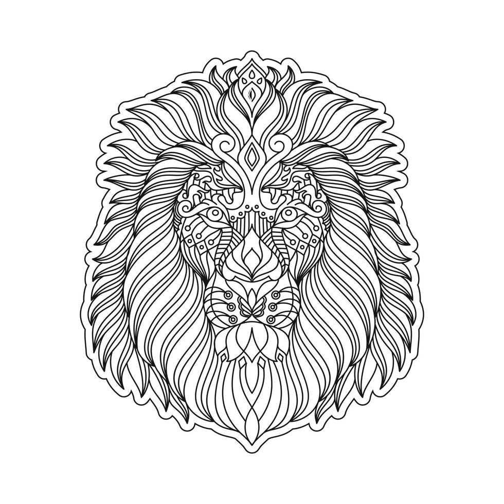 Lion Head Artwork Line Art vector best for coloring