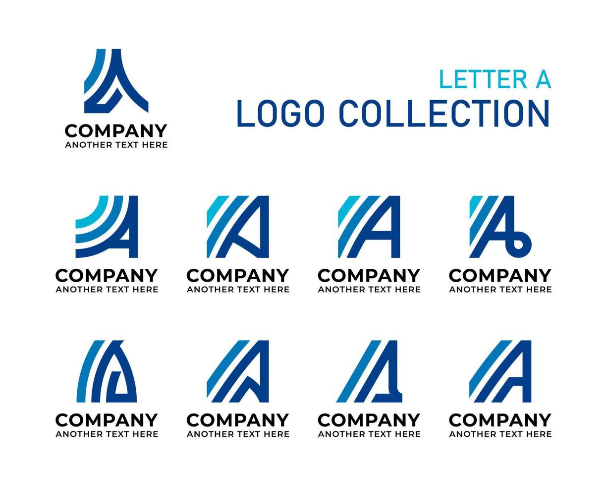 Letra a colección de plantillas de diseño de logotipo de iniciales para la empresa vector