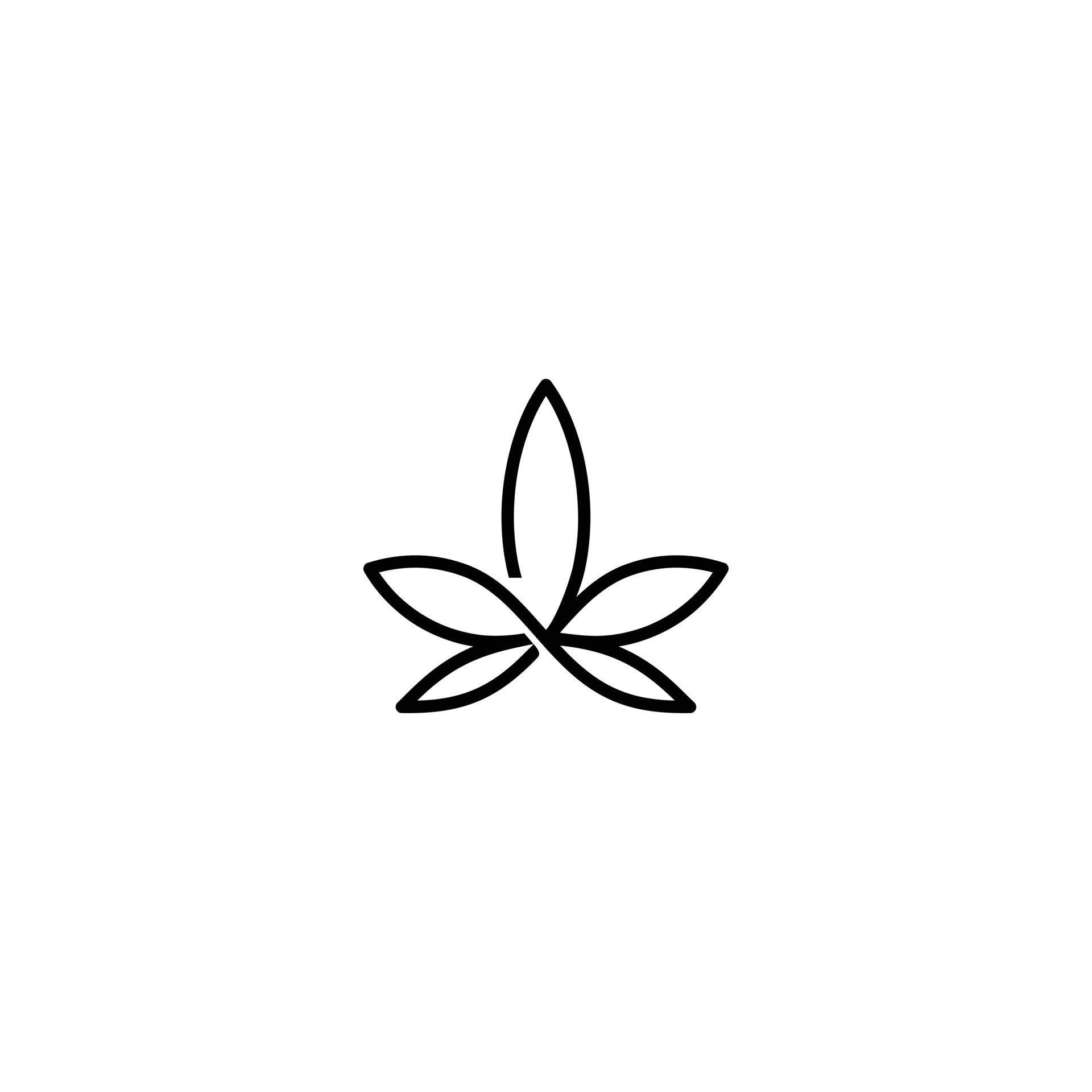 Simple Line art Cannabis or Hemp Logo Template. Best for Logo or Icon