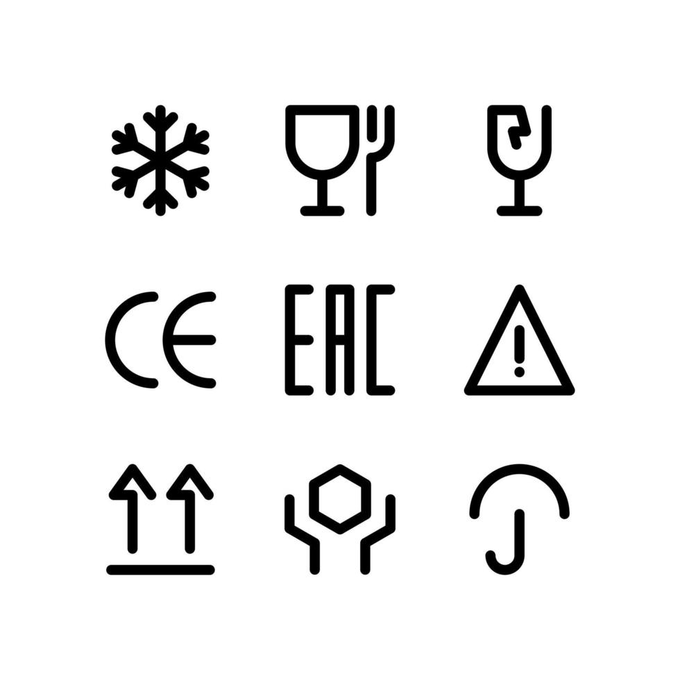 Simple and Clean Set of icons for packaging vector