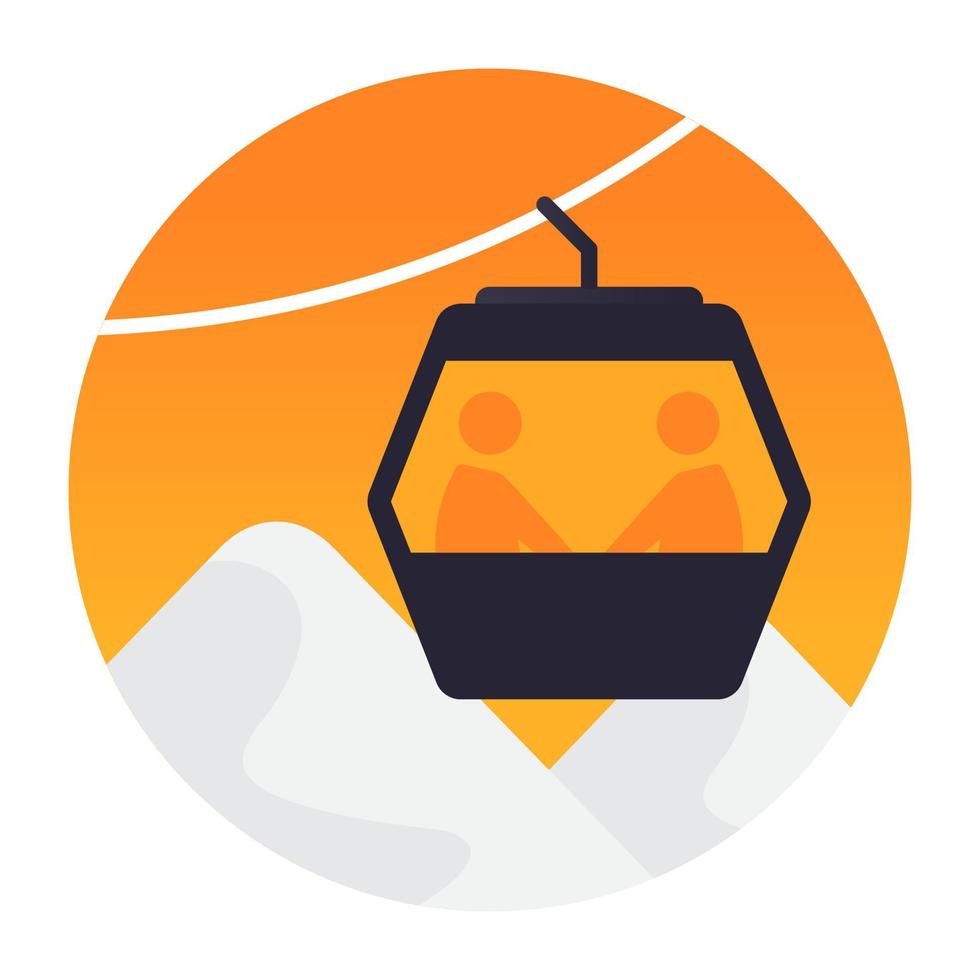 Traveling By Chairlift vector