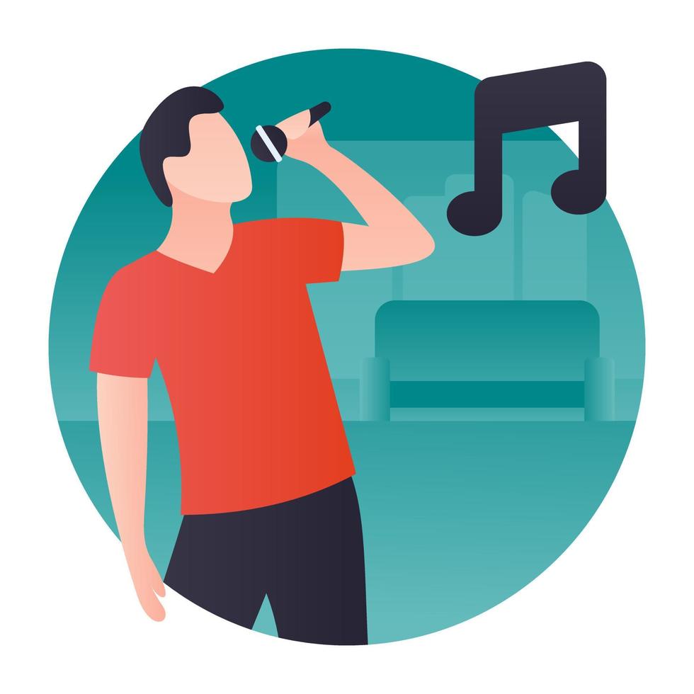 Trendy  Singing Concepts vector