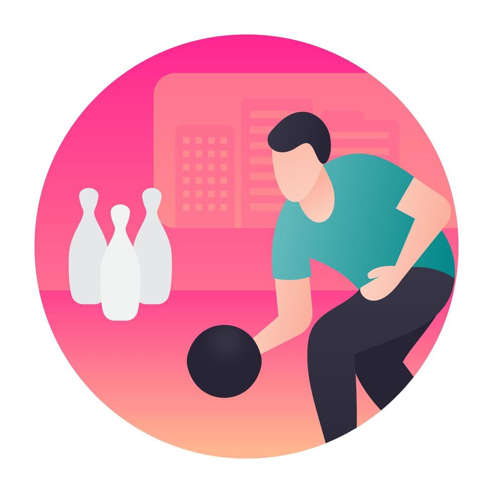 Bowling Player Concepts vector