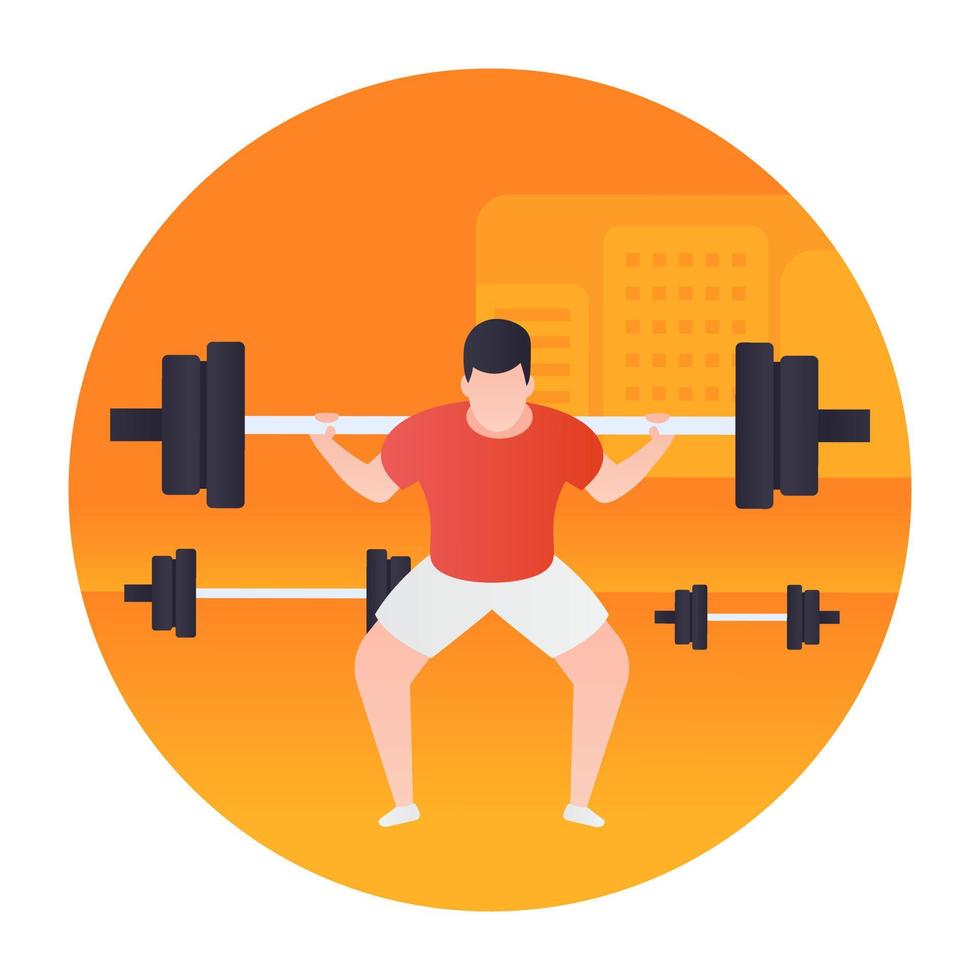 Trendy Weightlifting Concepts vector