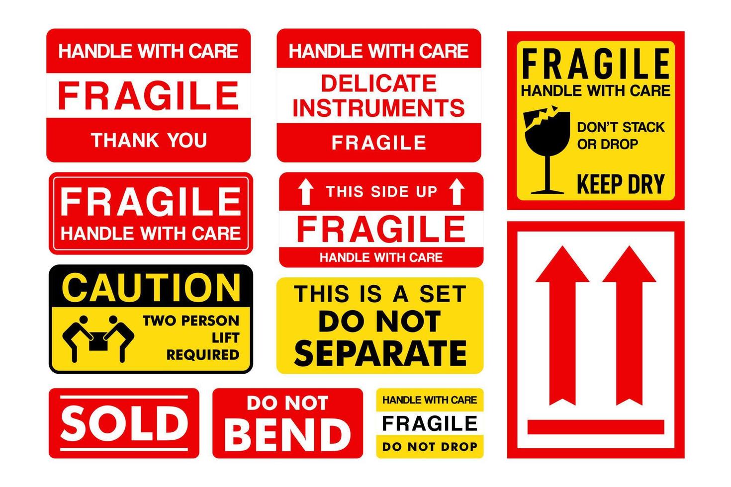 Shipping and Handling Labels sticker vector 4608429 Vector Art at Vecteezy