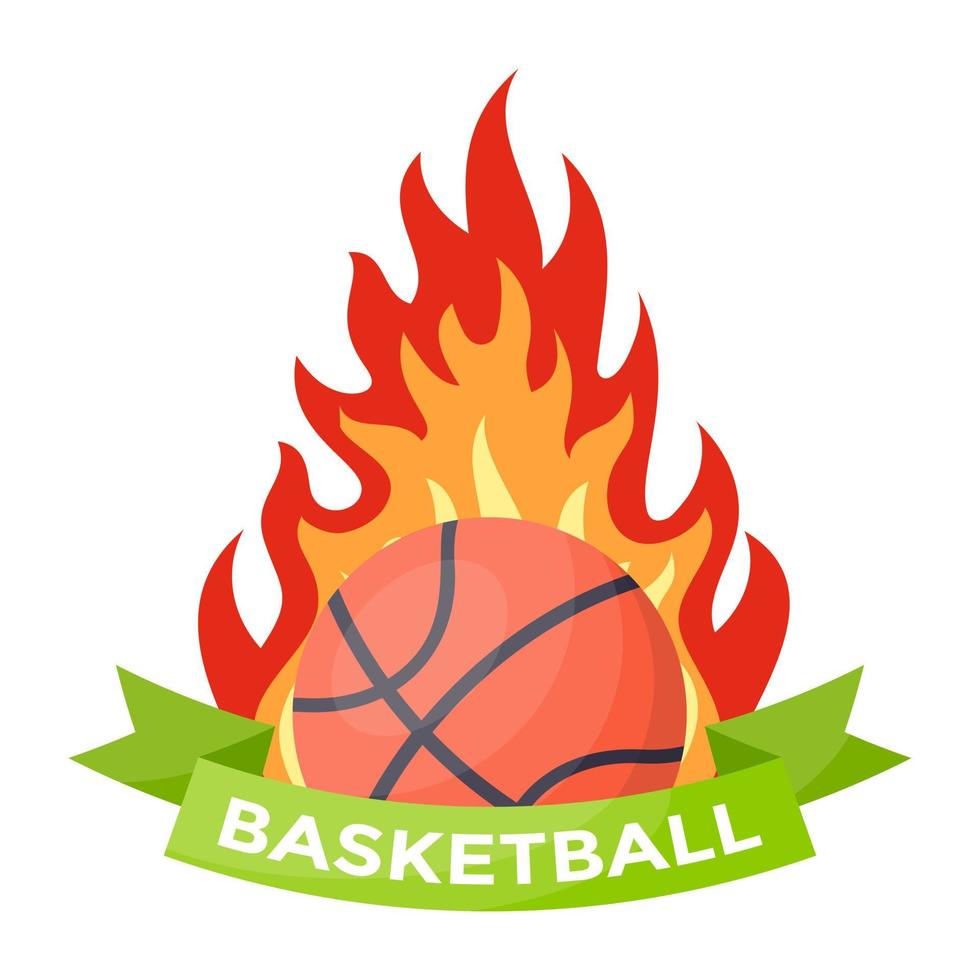 Basketball Flaming Concepts vector