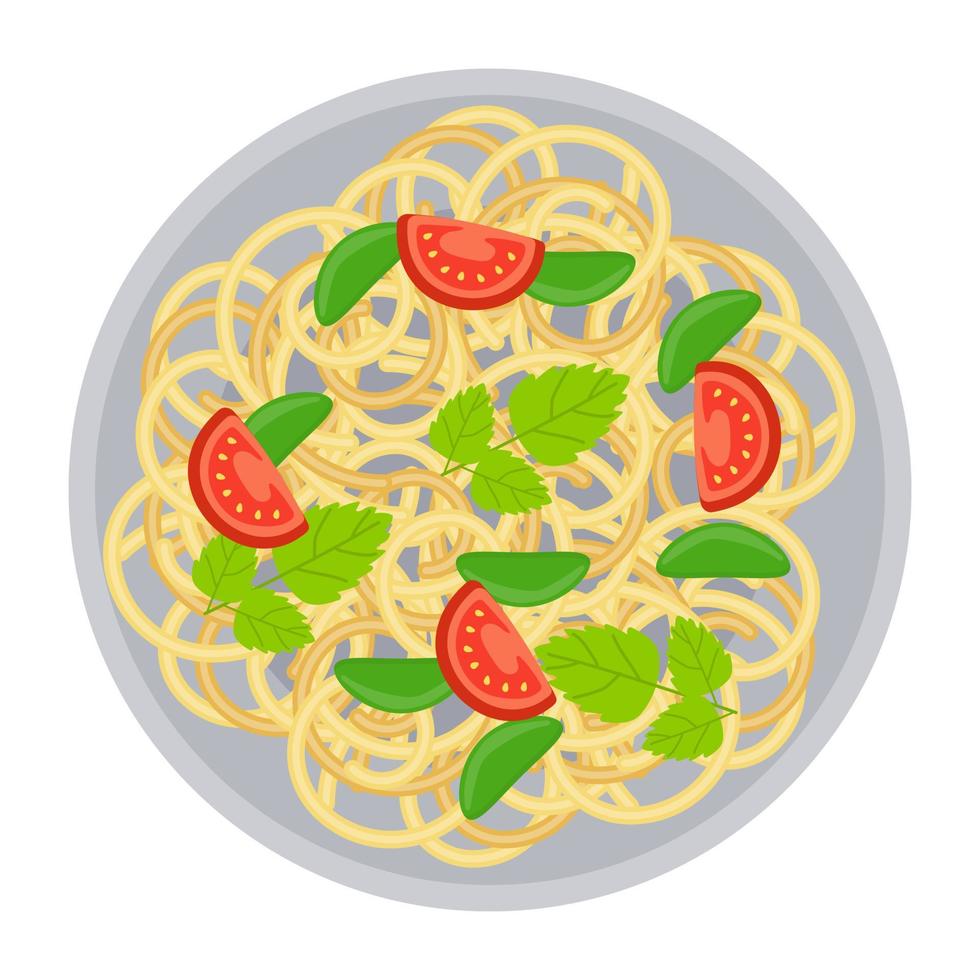 conceptos de fideos vegetarianos vector