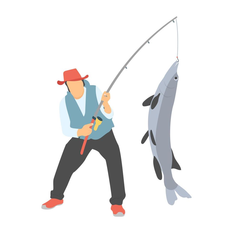 Fish Catching Concepts 4609478 Vector Art at Vecteezy