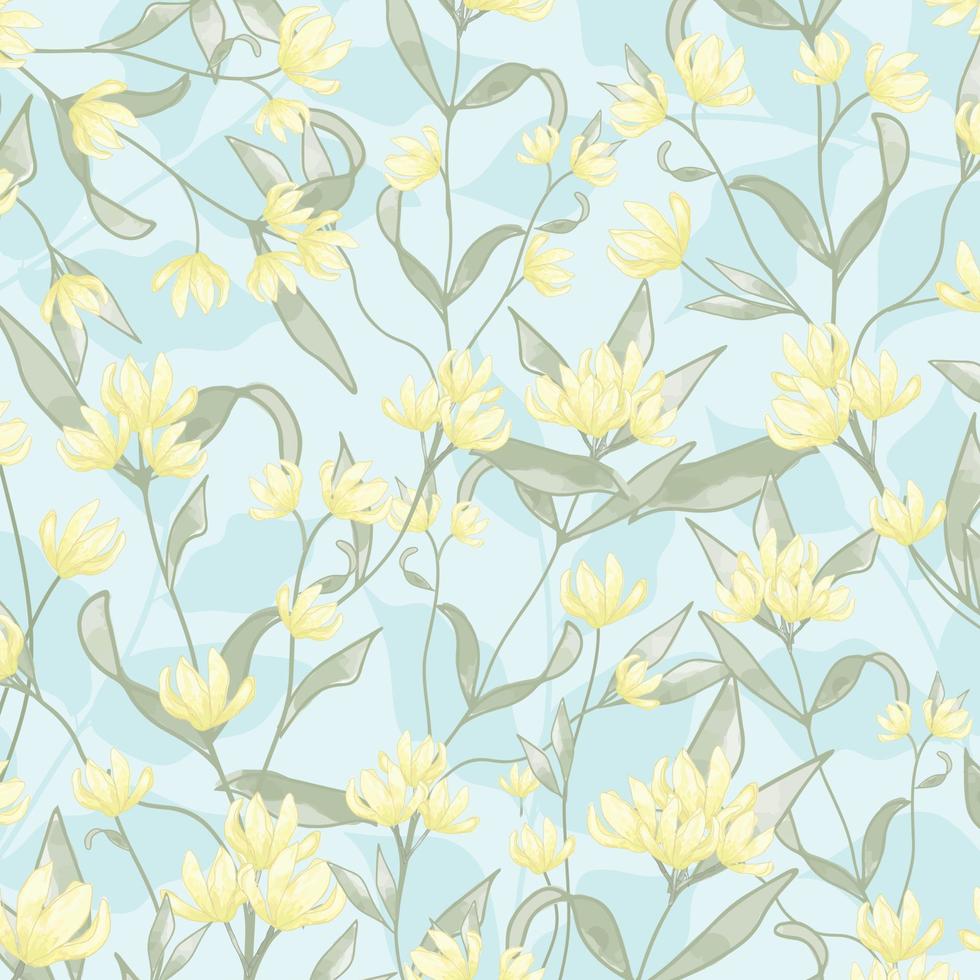 Yellow flower on light blue background vector