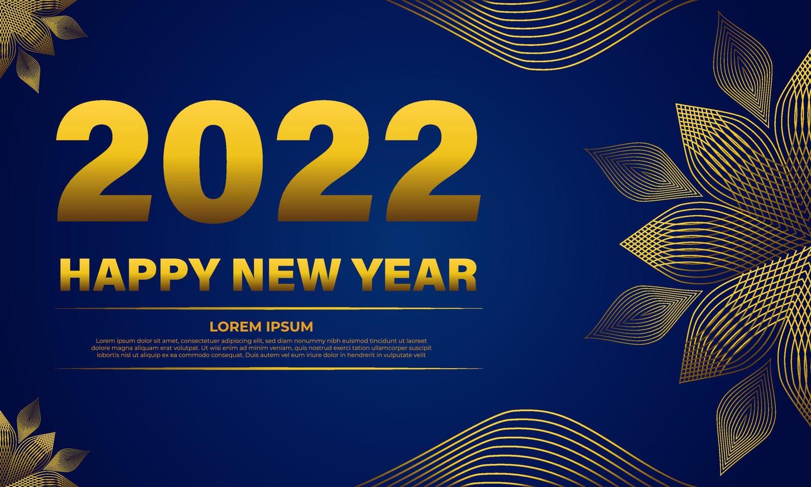 blue and gold new year celebration background template vector