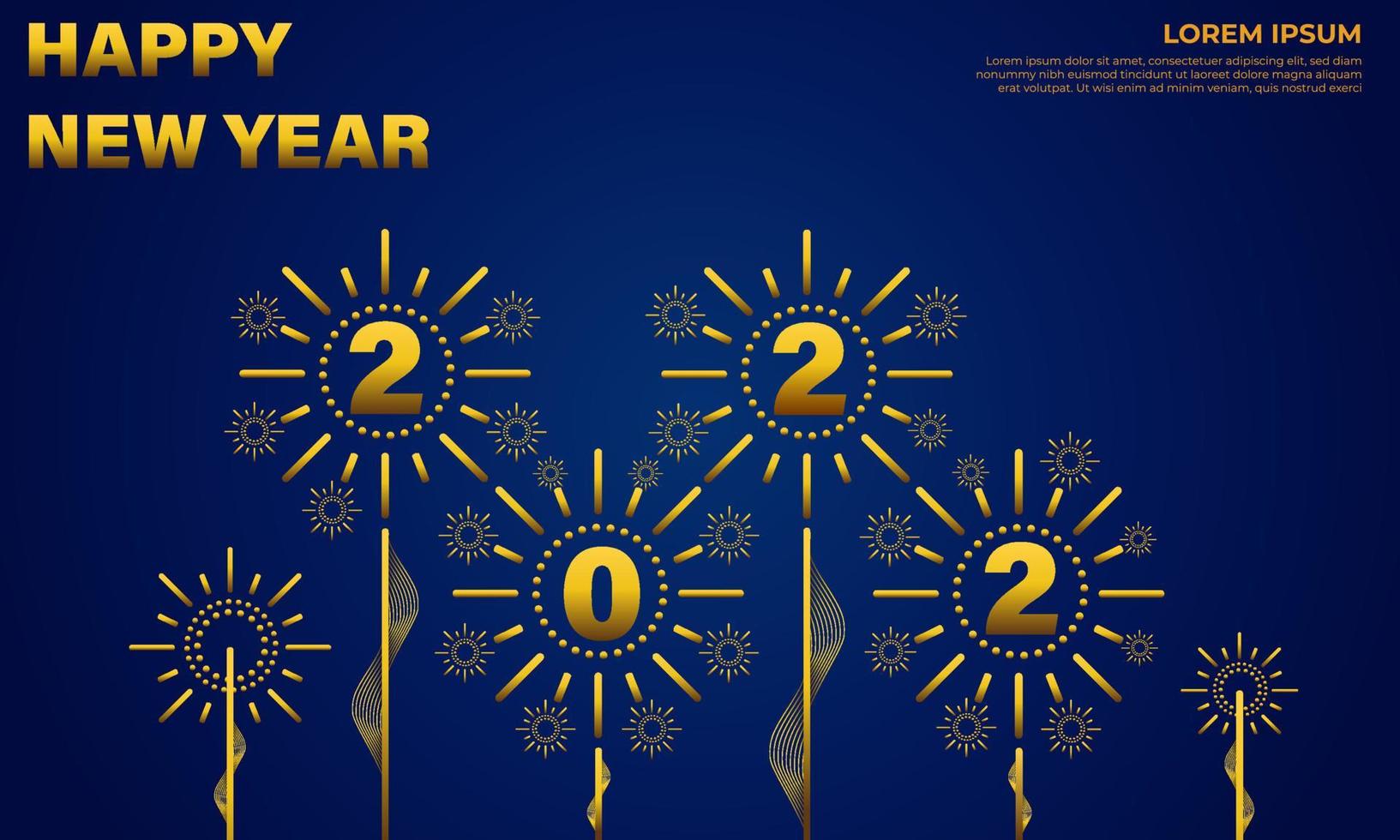 blue and gold new year celebration background template vector