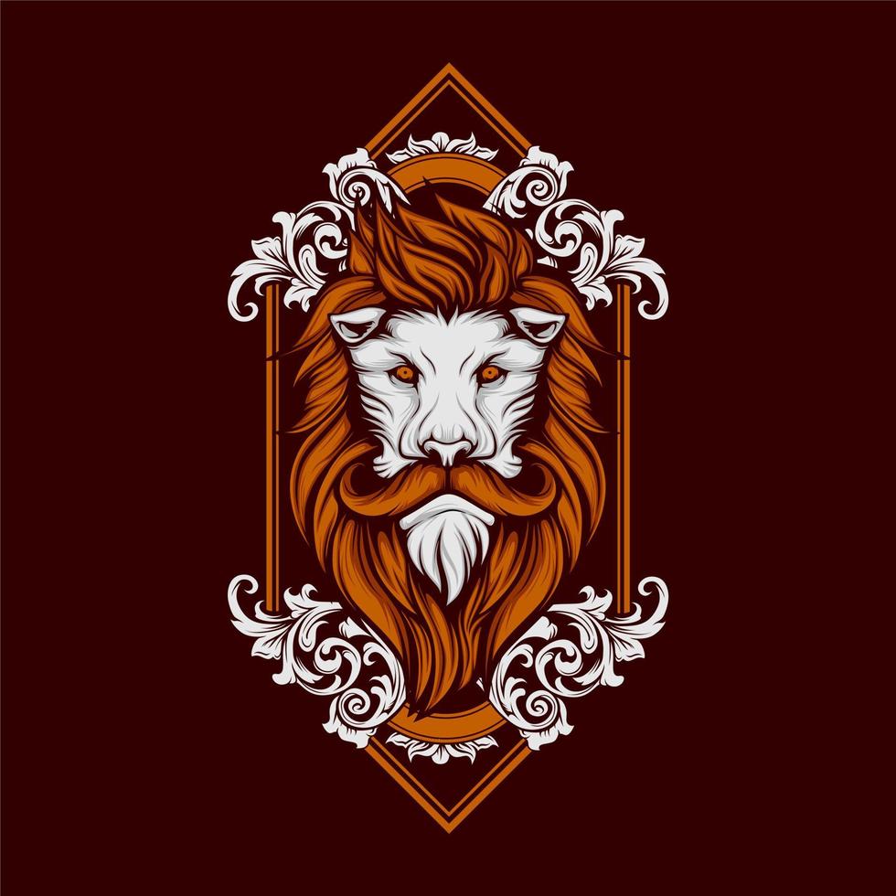 vintage lion head vector