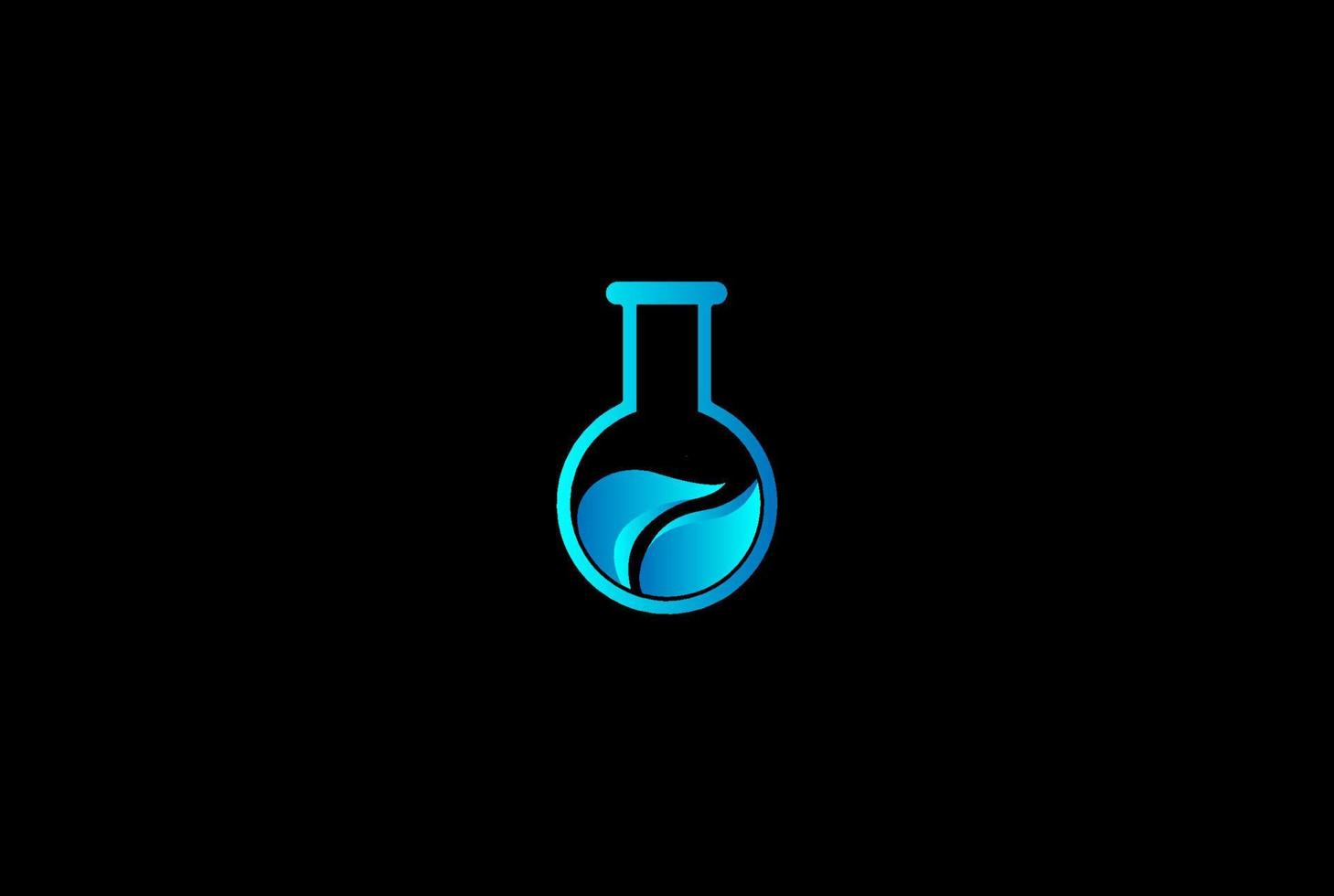 Futuristic Liquid with Lab Glass for Science Research Logo Design Vector