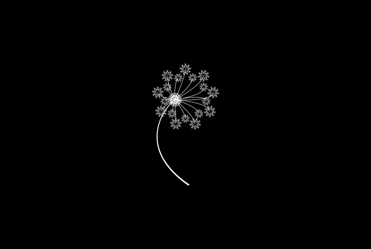 Beauty Dandelion Flower Logo Design Vector