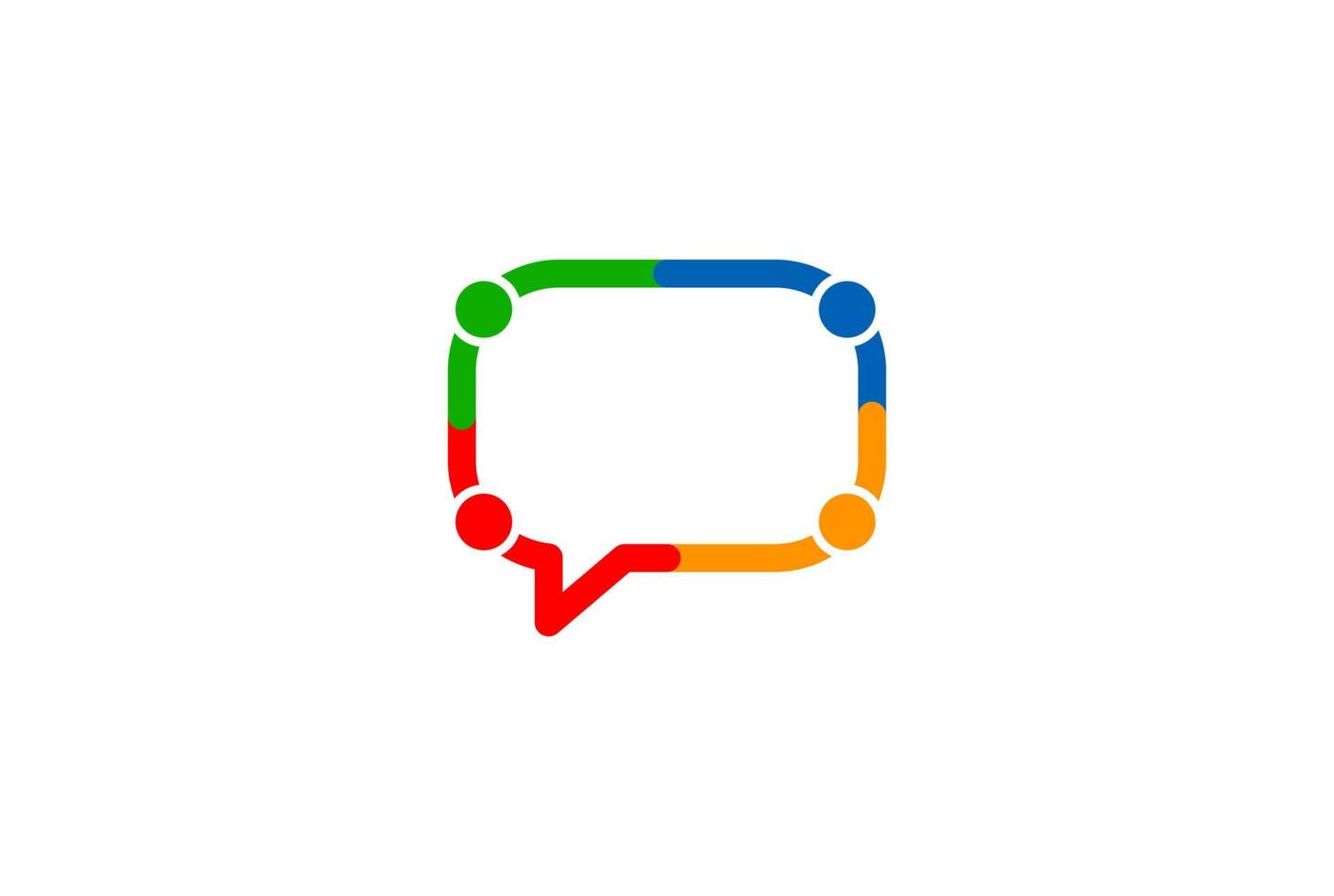 Human with Chat Talk Symbol for Communication Sharing Teamwork Logo Design Vector