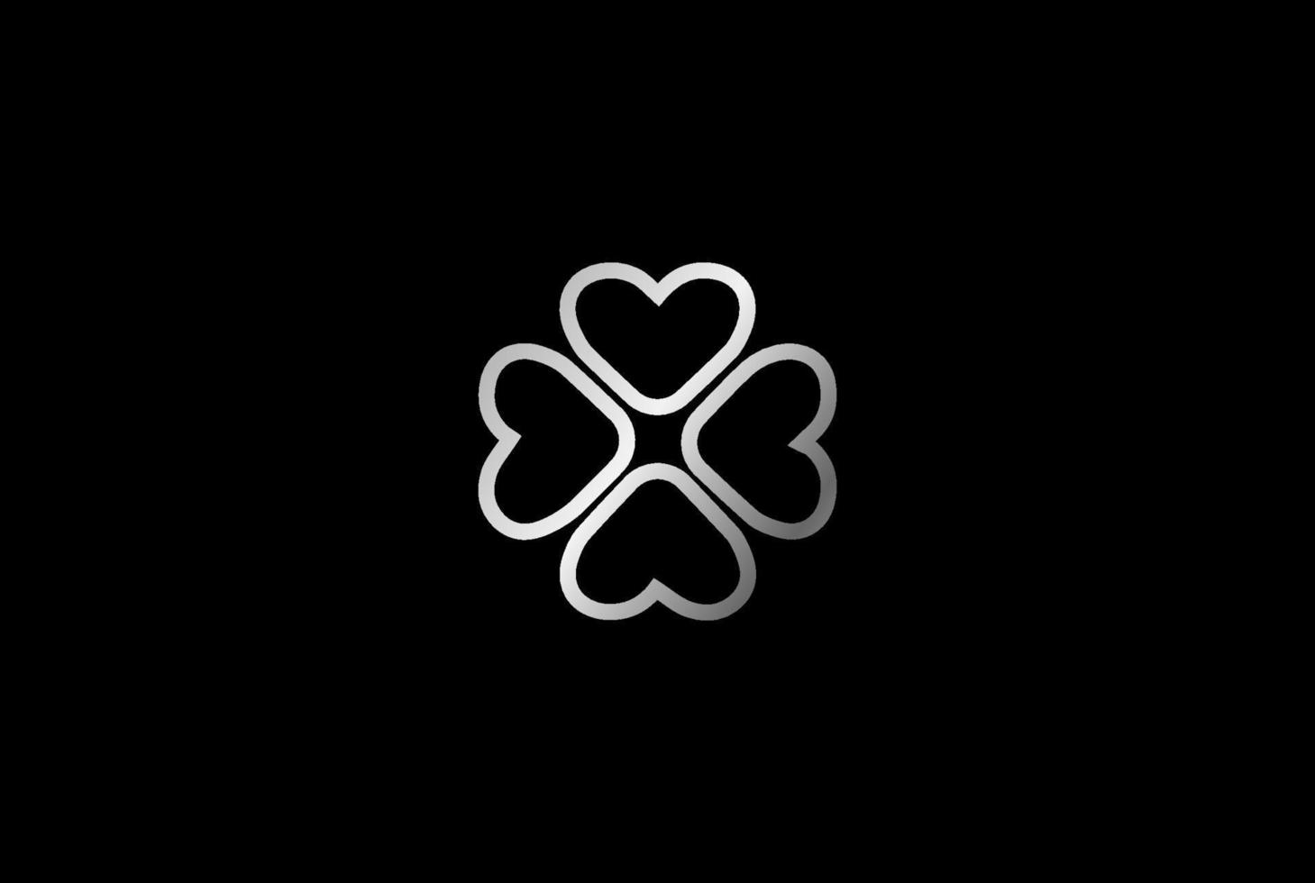 Simple Minimalist Elegant Luxury Geometric Clover Flower Leaf Logo Design Vector