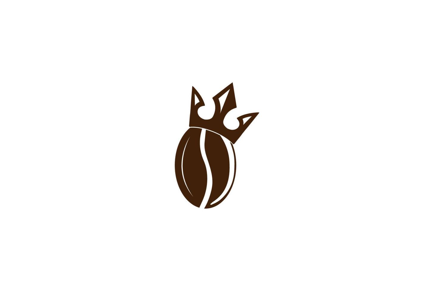 Golden King Queen Crown with Coffee Bean for Cafe Bistro Restaurant Logo Design Vector