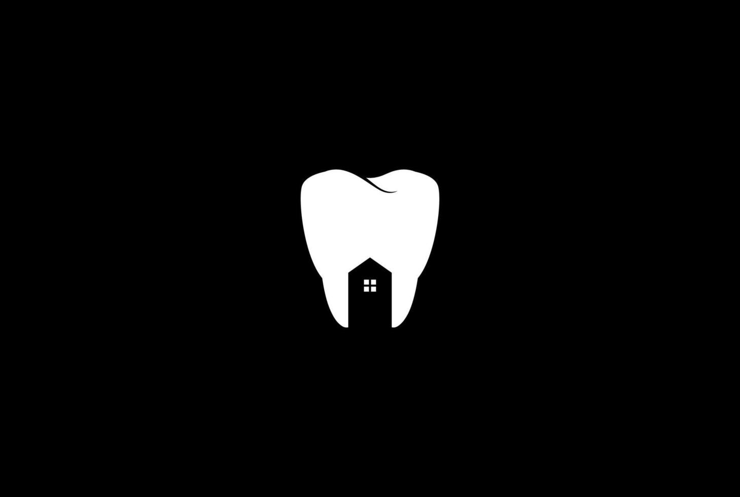 diente dental con casa para vector de diseño de logotipo de salud clínica