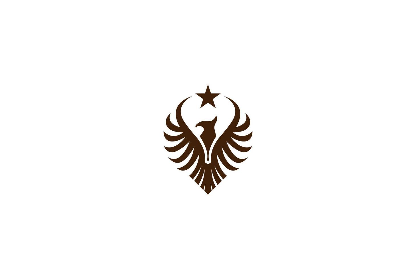 vector de diseño de logotipo de pájaro fénix negro fuerte americano retro vintage