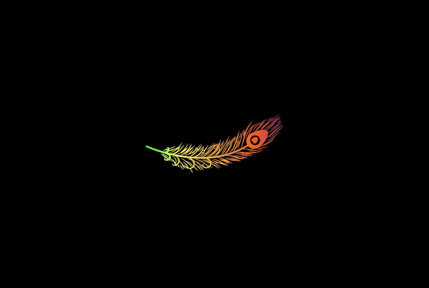 vector de diseño de logotipo de pluma de pavo real dorado de lujo elegante