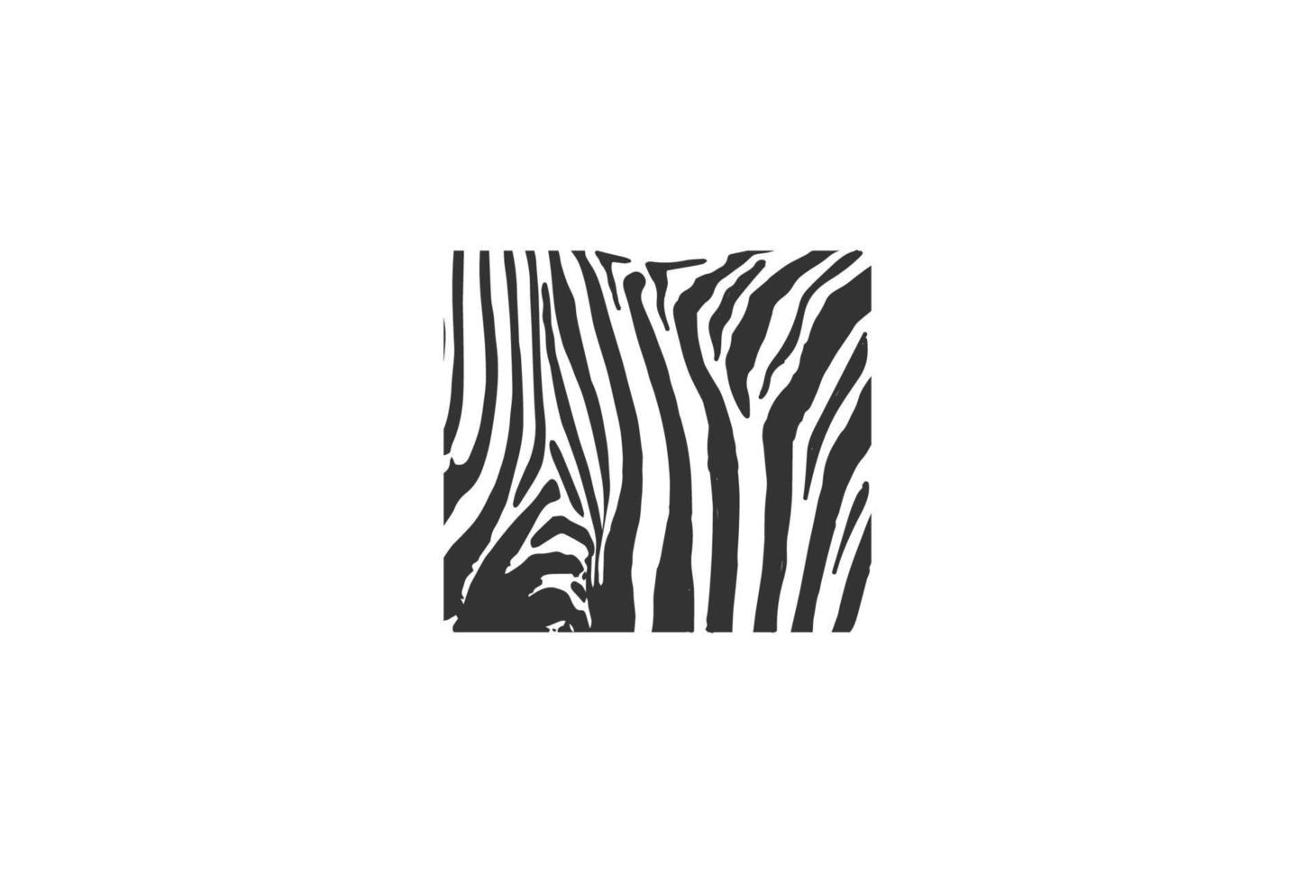 Motivo de cebra blanco y negro cuadrado retro para vector de diseño de logotipo de safari salvaje africano