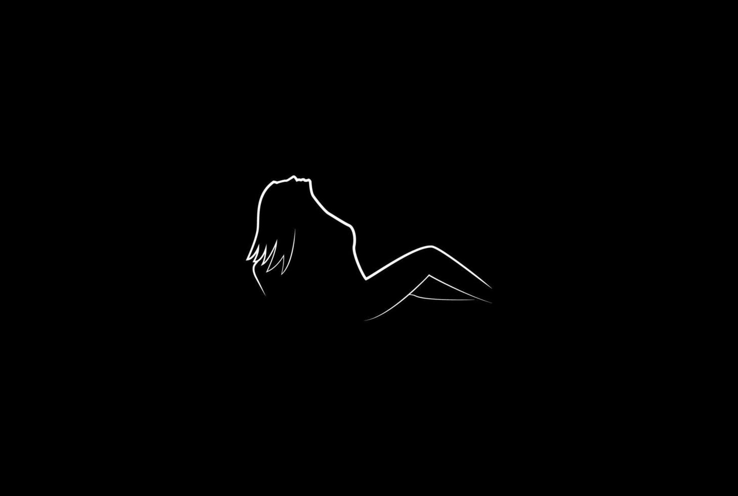 Hot Sexy Woman Lady Girl Silhouette for Bar Strip Dancer Club Logo Design Vector