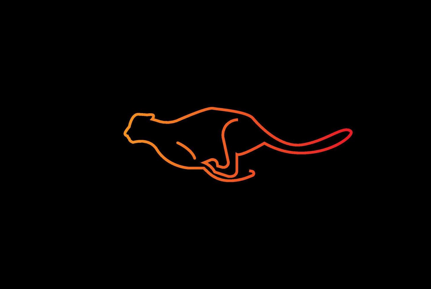 Running Fast Cheetah Line Outline Logo Design Vector