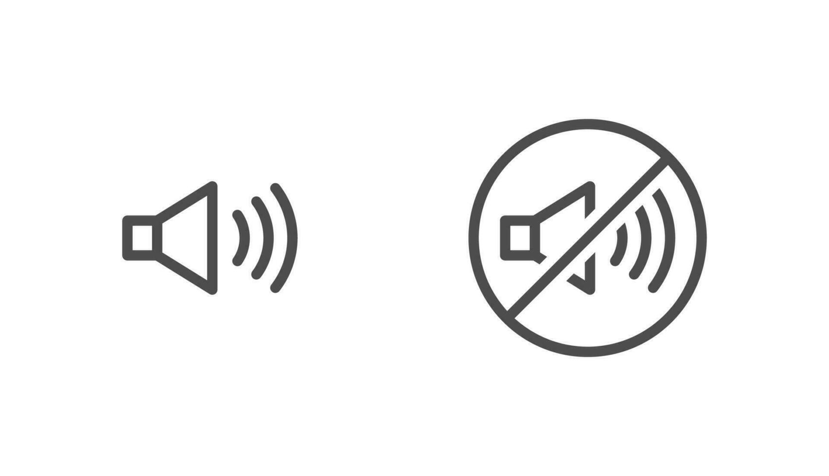 Diseño de vector de notificación de icono de sonido de audio sobre fondo blanco