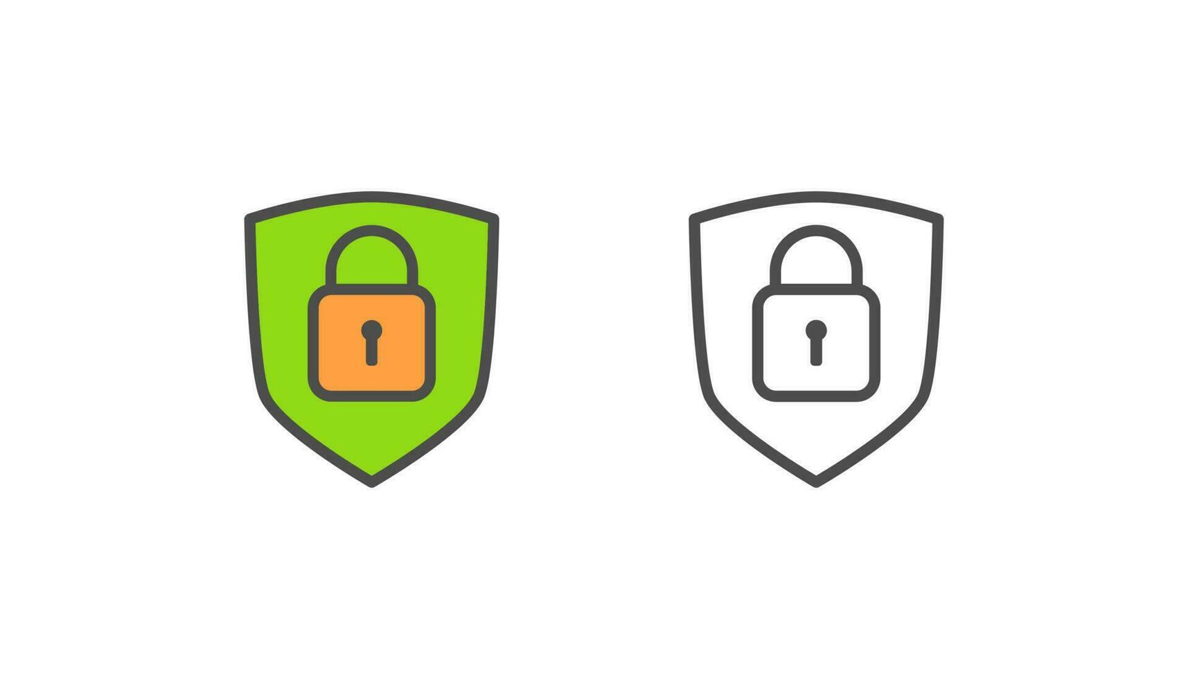 Padlock and shield icon vector