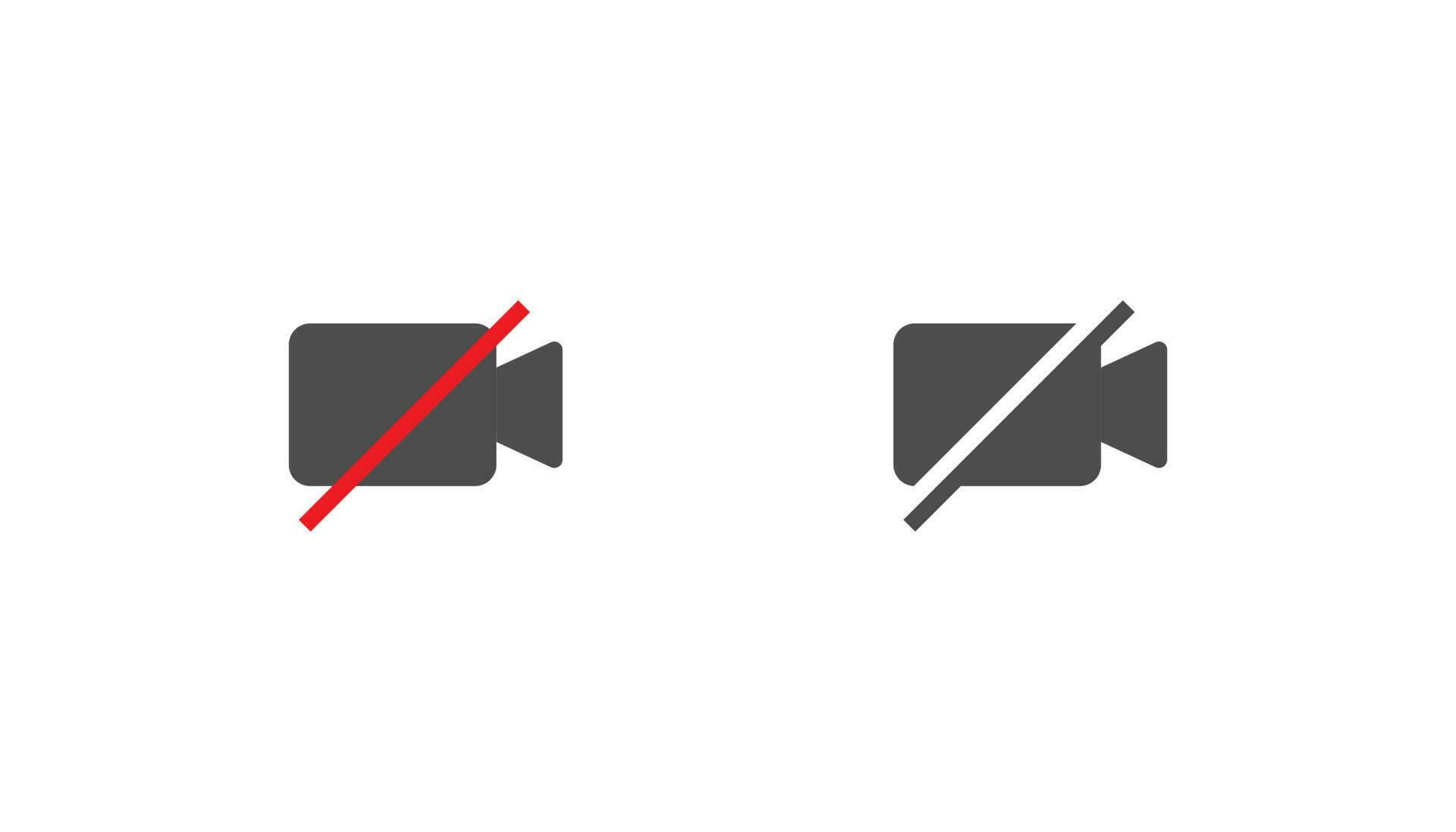 No video or recording, stop video recording icon sign vector 4610389
