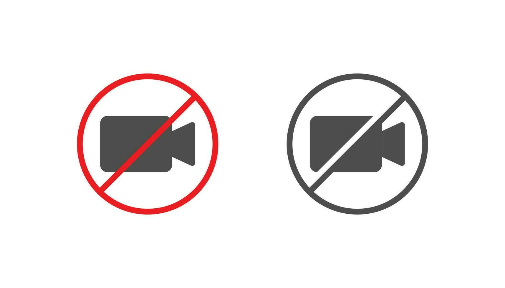 No video, stop video icon sign vector