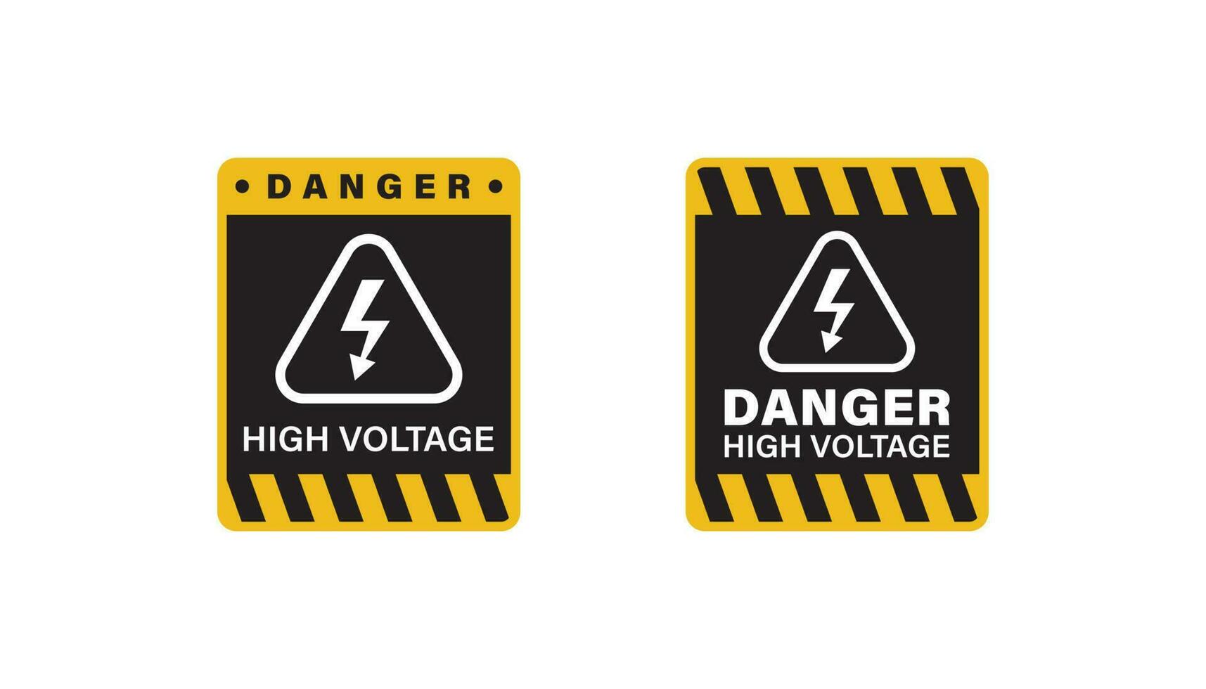 Warning and danger high voltage sign board vector