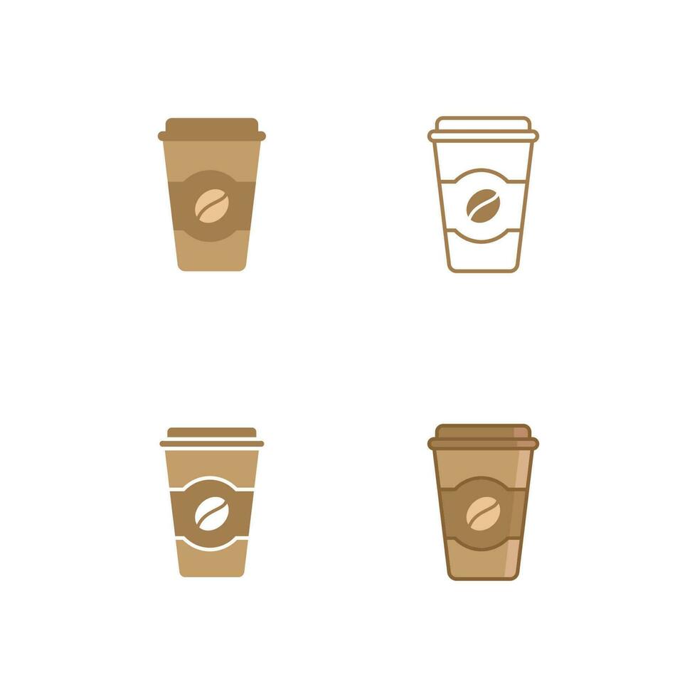 Set of coffee cup icon sign vector