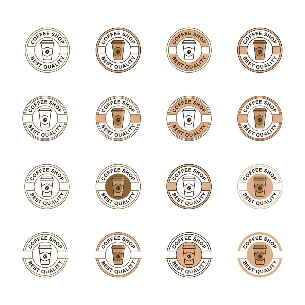 Set of coffee shop logo badge stamp vector design