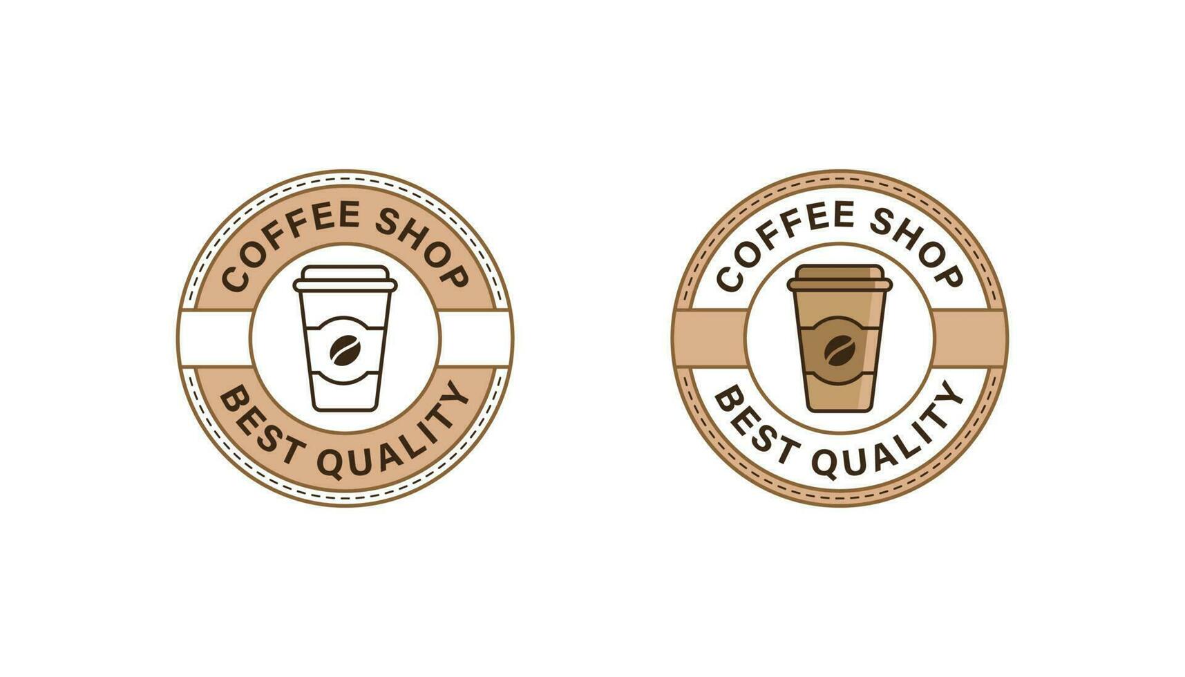 Coffee shop logo badge stamp vector