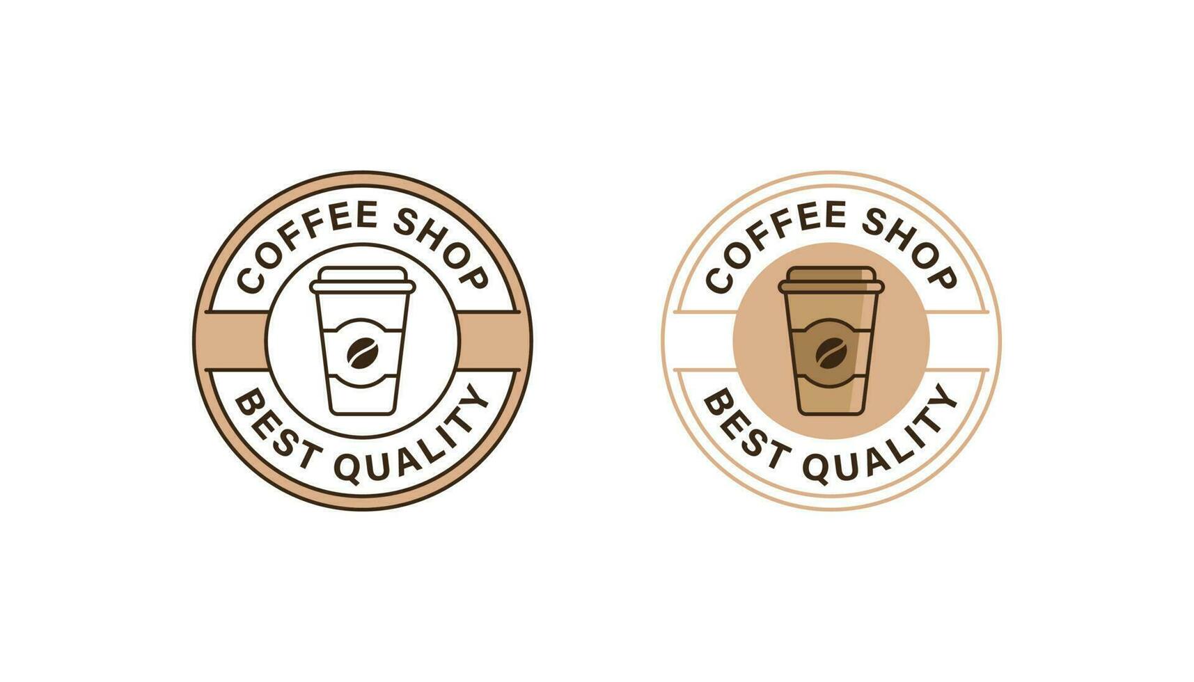 vector de sello de insignia de logotipo de cafetería