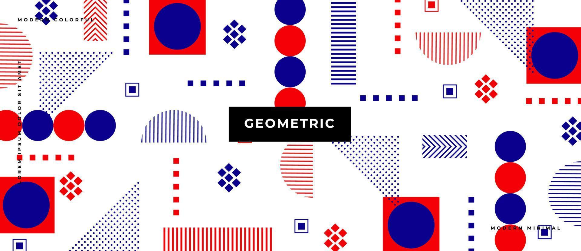 formas geométricas abstractas. círculo y triángulo, adornos gráficos de memphis funky de los 90, elementos de diseño abstracto. colección de formas geométricas vectoriales de semitono de moda. vector