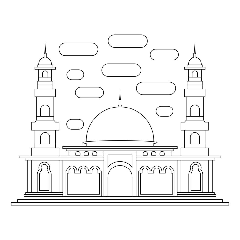 An illustration of a mosque building vector