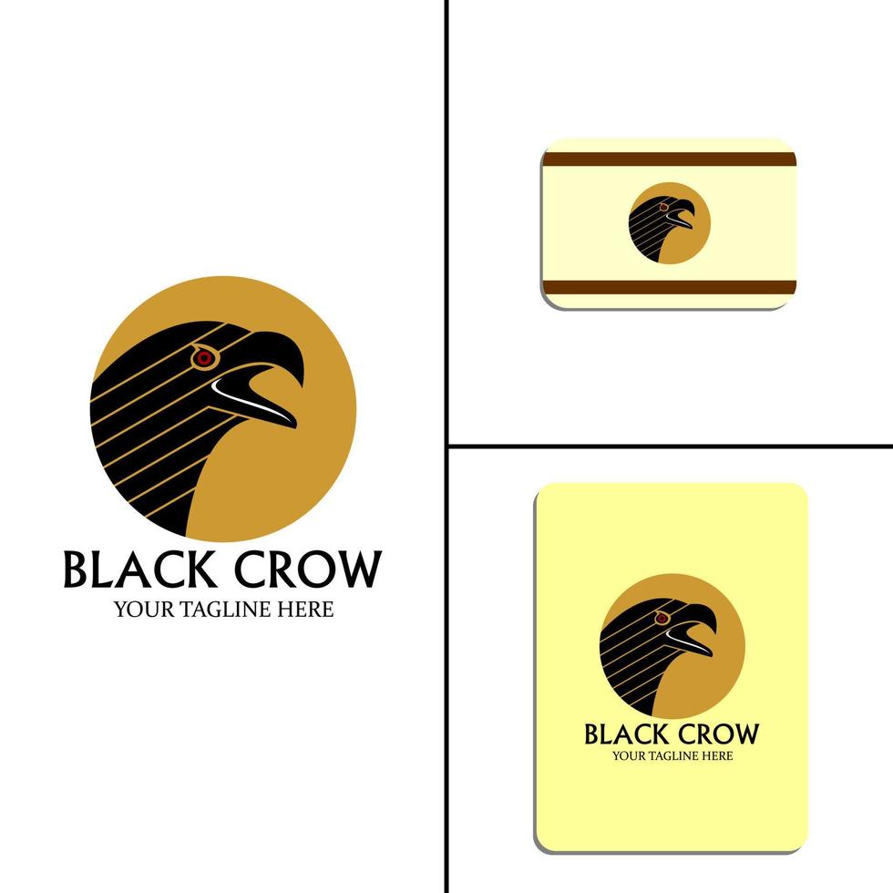 Black crow head logo vector