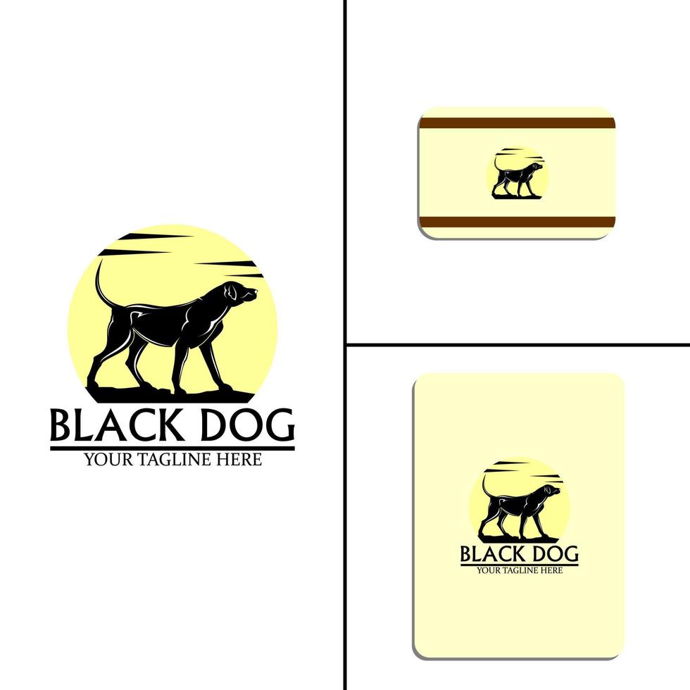 Black dog logo vector